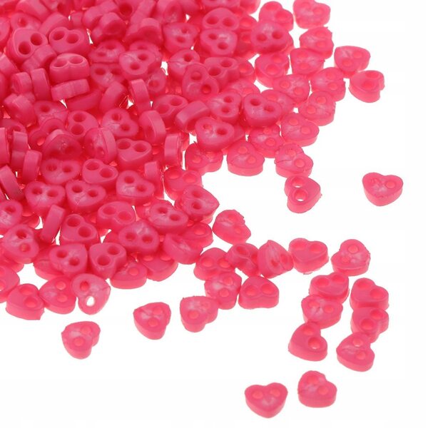 Mini bottoni 4mm cuori rossi per cucito creativo e accessori bambole 300 pezzi