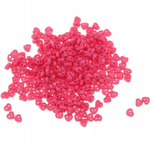 Mini bottoni 4mm cuori rossi per cucito creativo e accessori bambole 300 pezzi