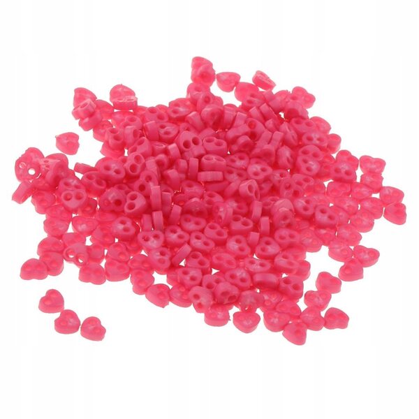 Mini bottoni 4mm cuori rossi per cucito creativo e accessori bambole 300 pezzi