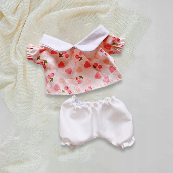 Set Abbigliamento Rosa per Bambole 17 cm - Maglietta e Pantaloni in Tessuto Morbido