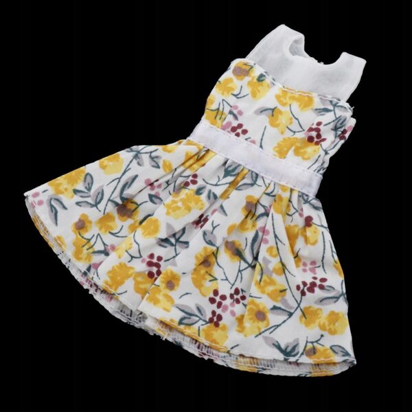Mini abito scozzese senza maniche per bambole 1/6, alla moda e fatto a mano