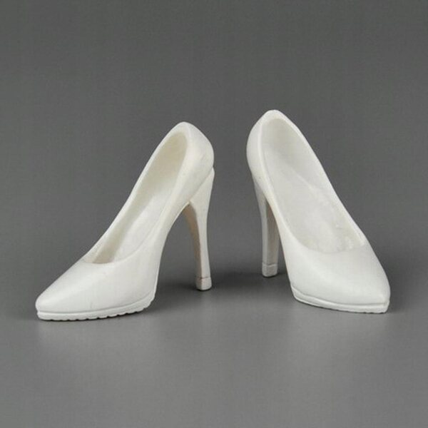 Scarpe bianche con tacco scala 1/6 per bambole da 12 pollici accessori moda