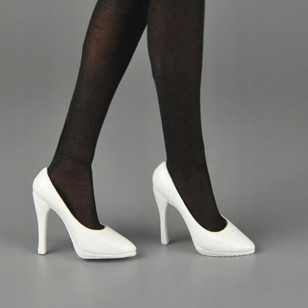 Scarpe bianche con tacco scala 1/6 per bambole da 12 pollici accessori moda