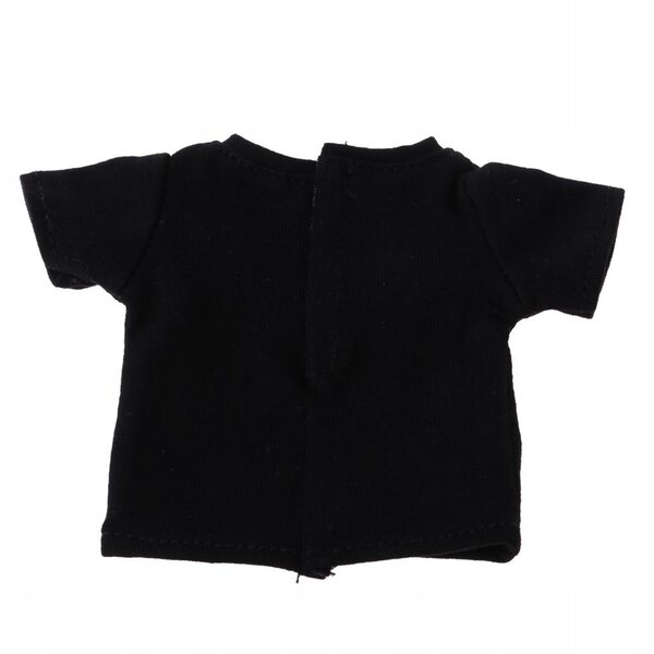 Maglietta nera con stampa per bambole 1/6 - Abbigliamento casual per bambole 12 pollici