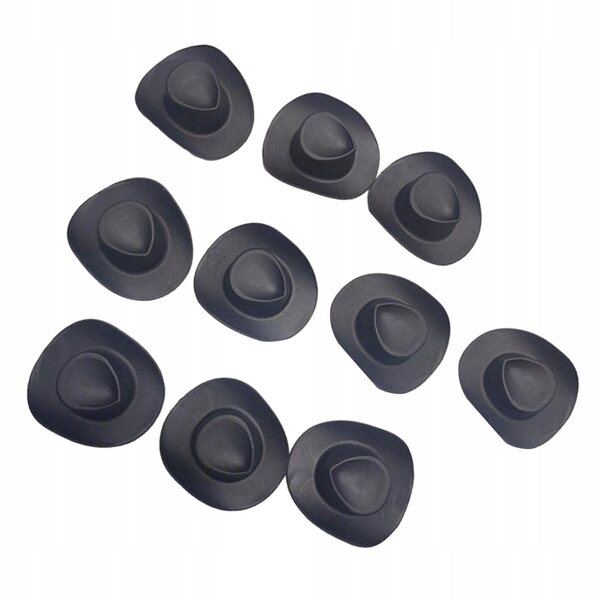 10 Mini-Western-Cowboyhüte 1/6 für Puppen und Dekorationen, Schwarz