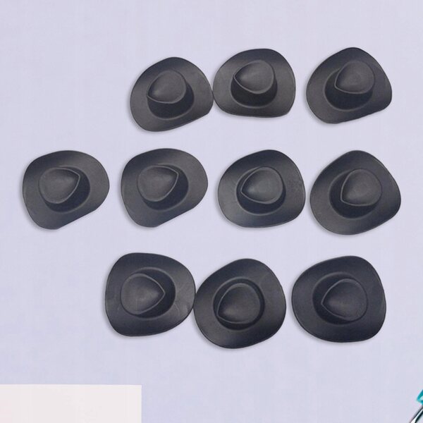 10 Mini-Western-Cowboyhüte 1/6 für Puppen und Dekorationen, Schwarz