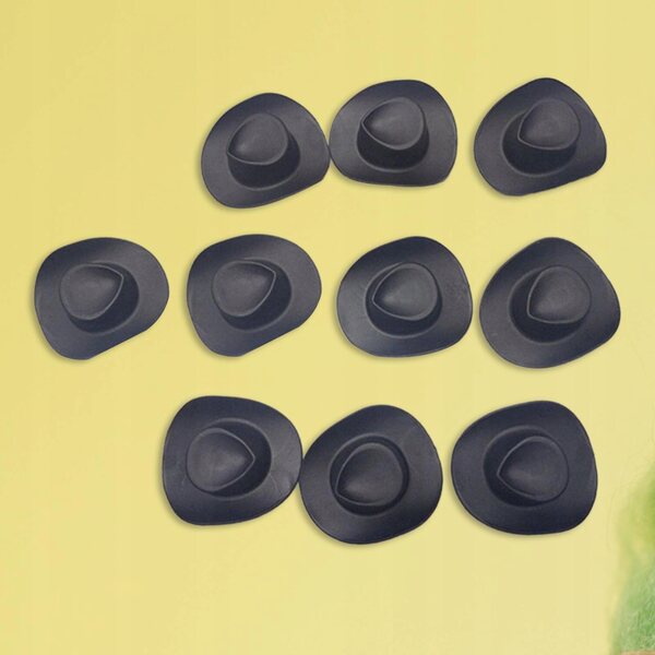 10 Mini-Western-Cowboyhüte 1/6 für Puppen und Dekorationen, Schwarz