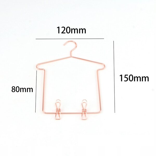 Set 5 mini appendiabiti in metallo dorato per bambole 1:3 con clip per pantaloni