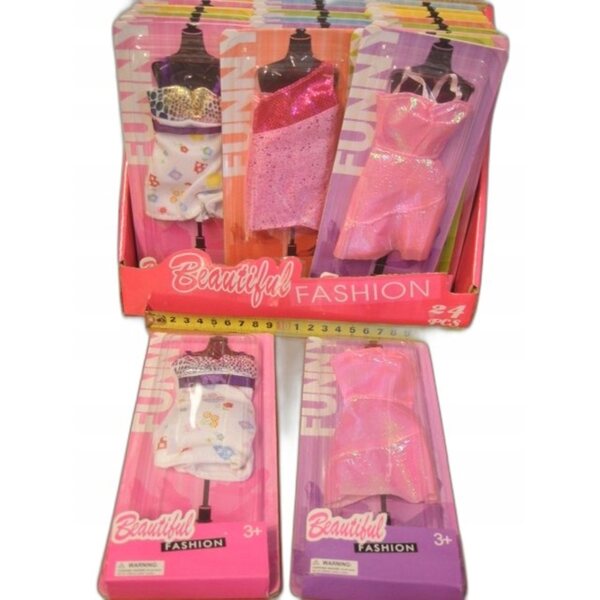 Brokat-Korsettkleid für 30-cm-Puppen, rosa Gazelo-Stoff