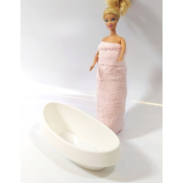 Brokat-Korsettkleid für 30-cm-Puppen, rosa Gazelo-Stoff