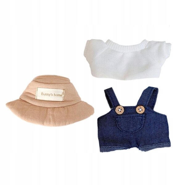 Set 3 Mini Abiti per Bambole 6 Pollici con Cappello, Pantaloni e Maglietta