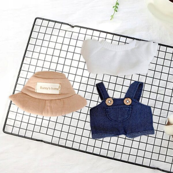 Set 3 Mini Abiti per Bambole 6 Pollici con Cappello, Pantaloni e Maglietta