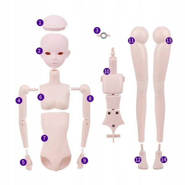 1/3 BJD-Puppe mit 23 getrennten Gelenken, weibliches Modell in Uniform