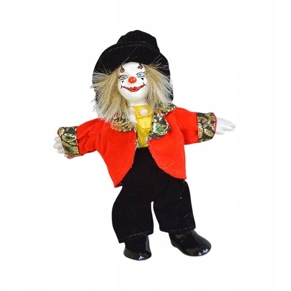 Figurina Clown in Ceramica 18 cm Decorazione Halloween e Collezione