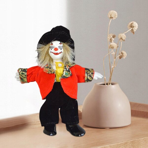 Figurina Clown in Ceramica 18 cm Decorazione Halloween e Collezione