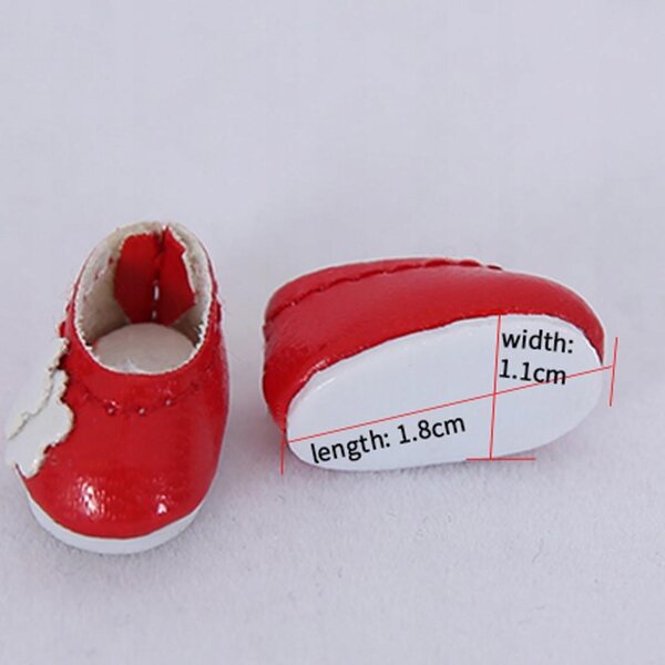1/12 Puppe Kunstlederschuhe, rotes Blumenzubehör