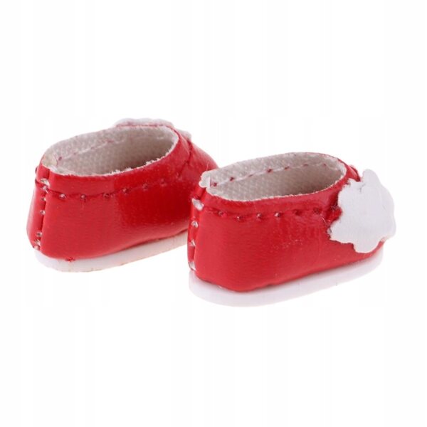 1/12 Puppe Kunstlederschuhe, rotes Blumenzubehör
