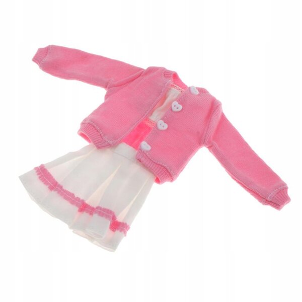 3-teiliges Kleidungsset für 1/6 Puppen mit dunkelrosa Rock und Jacke 12 Zoll