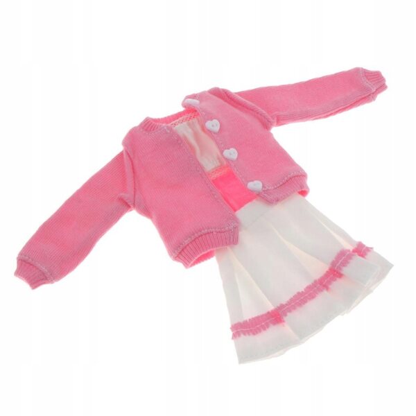 3-teiliges Kleidungsset für 1/6 Puppen mit dunkelrosa Rock und Jacke 12 Zoll