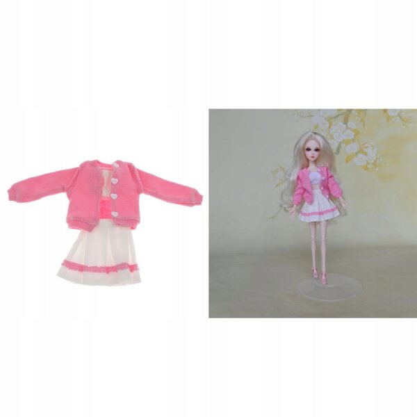 3-teiliges Kleidungsset für 1/6 Puppen mit dunkelrosa Rock und Jacke 12 Zoll