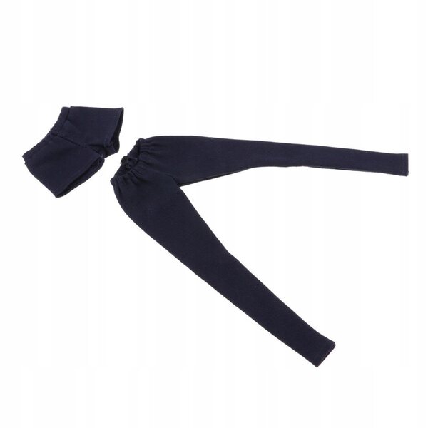 Set 2 Pantaloni per Bambole 1/6 in Tessuto e Pelle - Blu Scuro