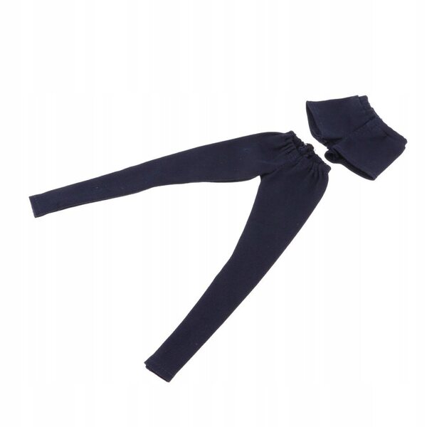 Set 2 Pantaloni per Bambole 1/6 in Tessuto e Pelle - Blu Scuro