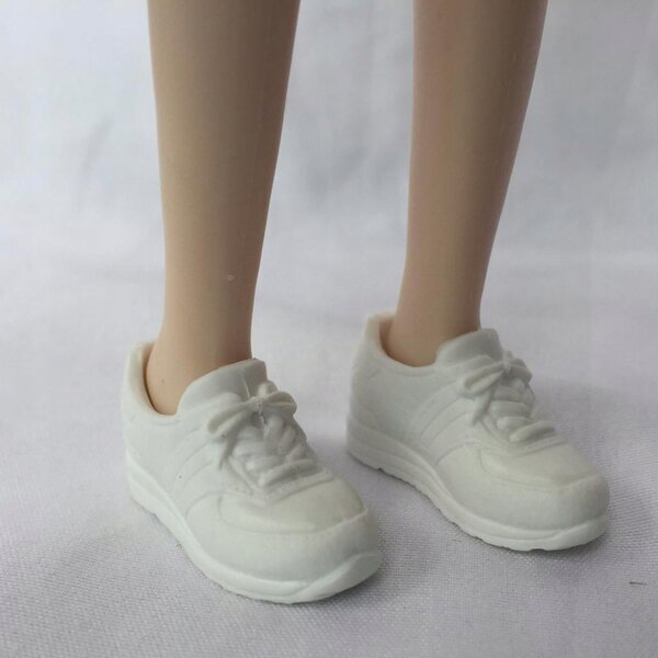 Sneakers bianche con tacco nascosto per bambole 1/6 - Accessori moda BJD Blythe