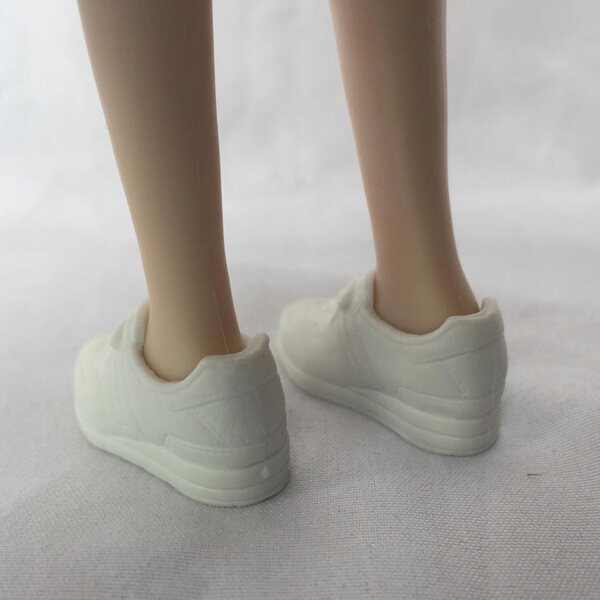 Sneakers bianche con tacco nascosto per bambole 1/6 - Accessori moda BJD Blythe