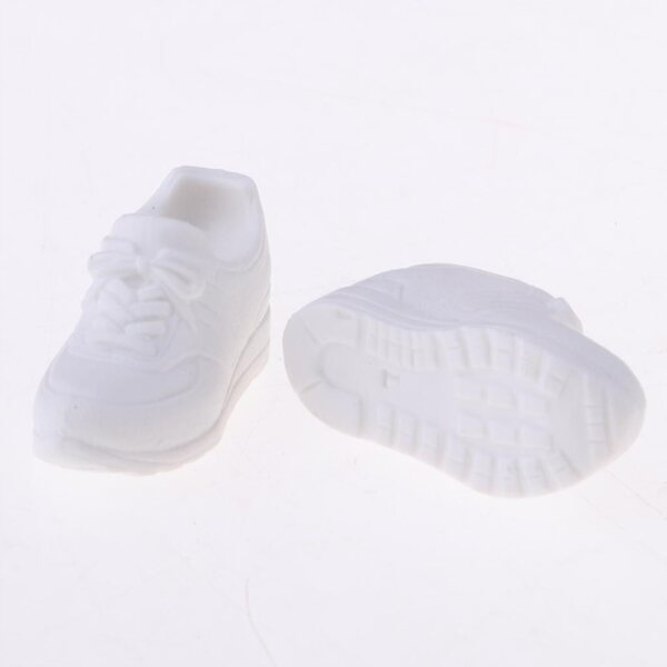 Sneakers bianche con tacco nascosto per bambole 1/6 - Accessori moda BJD Blythe