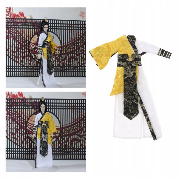Completo Abbigliamento 1/6 per Bambole BJD Cappotto Antivento Dorato