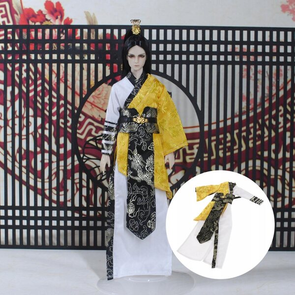 Completo Abbigliamento 1/6 per Bambole BJD Cappotto Antivento Dorato