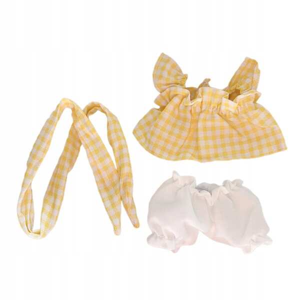 Set di 3 Mini Abiti Gialli per Bambole 17 cm con Accessori e Wisiorek