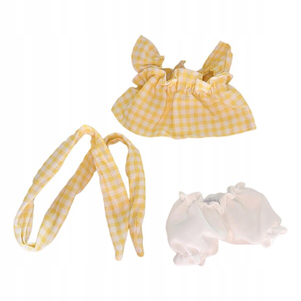 Set di 3 Mini Abiti Gialli per Bambole 17 cm con Accessori e Wisiorek