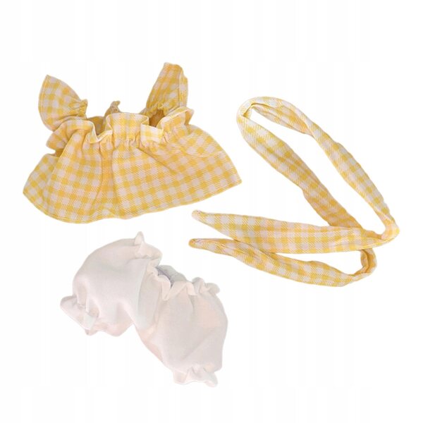 Set di 3 Mini Abiti Gialli per Bambole 17 cm con Accessori e Wisiorek
