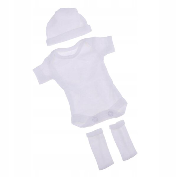 Neugeborenen-Puppenkleidungsset: 3-teiliges weißes Outfit für 26–28 cm große Puppen