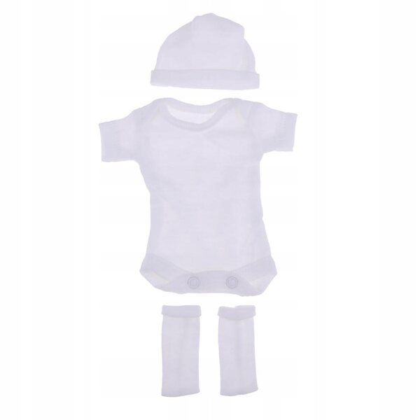 Neugeborenen-Puppenkleidungsset: 3-teiliges weißes Outfit für 26–28 cm große Puppen