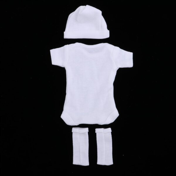 Neugeborenen-Puppenkleidungsset: 3-teiliges weißes Outfit für 26–28 cm große Puppen