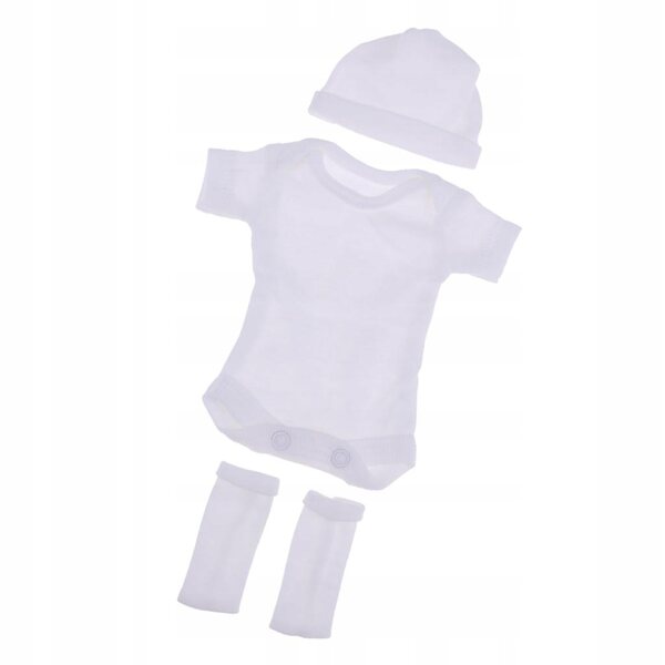 Neugeborenen-Puppenkleidungsset: 3-teiliges weißes Outfit für 26–28 cm große Puppen