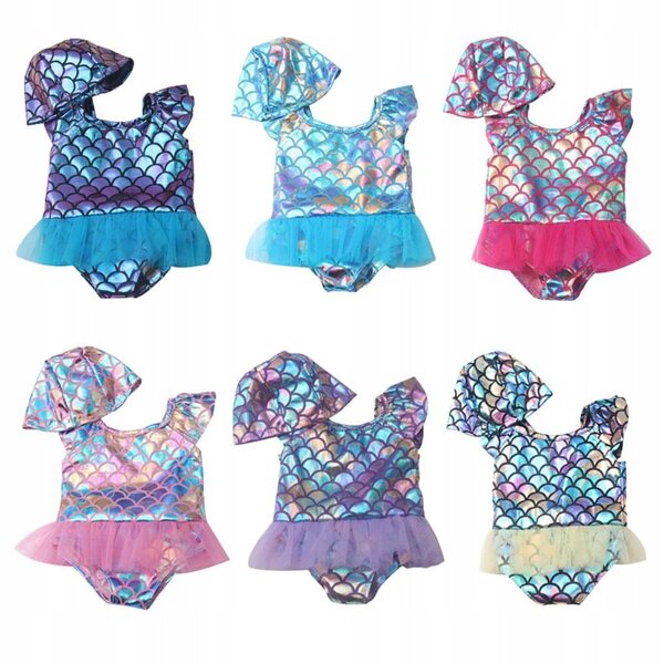 Costume da bagno rosa per bambole 18 pollici, fatto a mano con tulle e paillettes