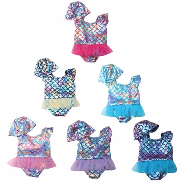Costume da bagno rosa per bambole 18 pollici, fatto a mano con tulle e paillettes
