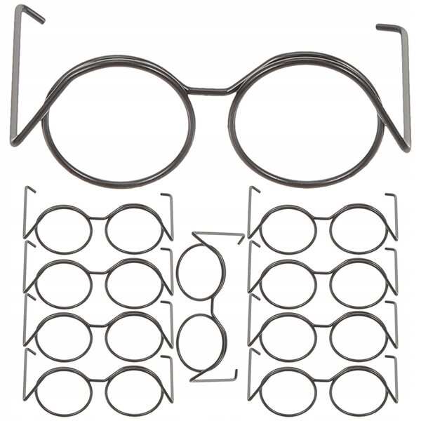 Mini Occhiali in Metallo per Bambole, Accessorio Giocattolo Decorativo Nero