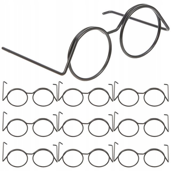 Mini Occhiali in Metallo per Bambole, Accessorio Giocattolo Decorativo Nero