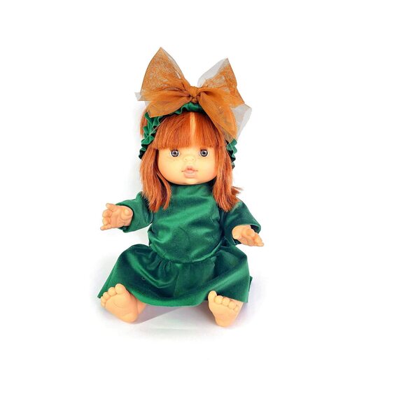 Completo vestiti per bambola Miniland 32-38 cm in tessuto velluto con accessori