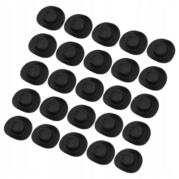 Set da 30 mini cappelli da cowboy neri ideali per case delle bambole e decorazioni