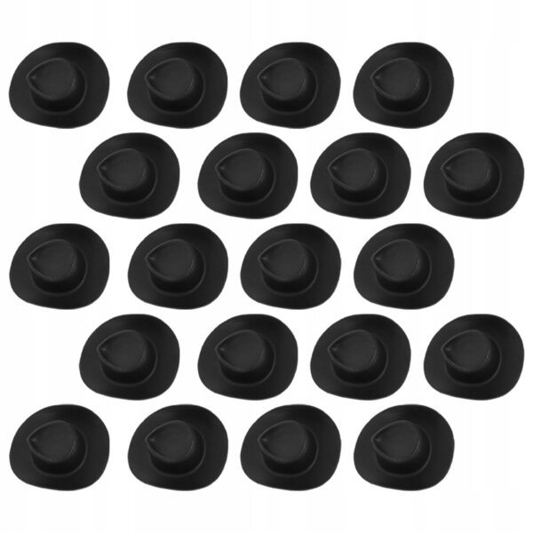 Set da 30 mini cappelli da cowboy neri ideali per case delle bambole e decorazioni