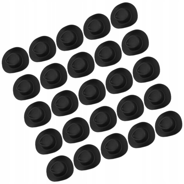 Set da 30 mini cappelli da cowboy neri ideali per case delle bambole e decorazioni