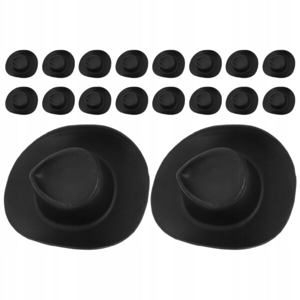 Set da 30 mini cappelli da cowboy neri ideali per case delle bambole e decorazioni