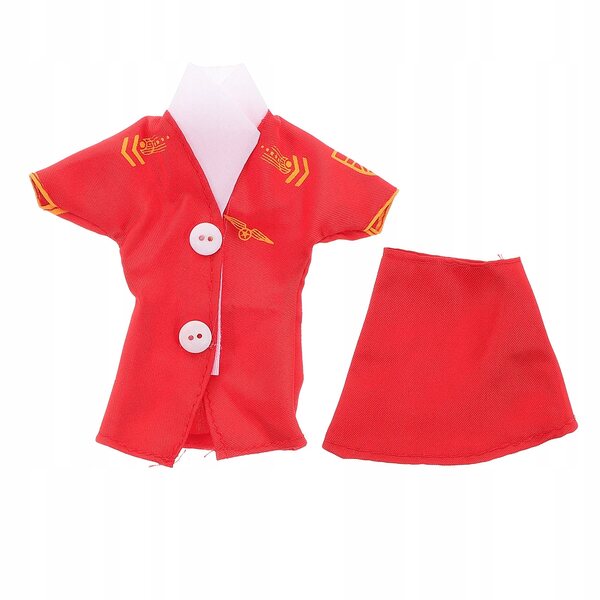 Set 2 Abiti Rosso Stewardessa per Bambole 30 cm - Completo Elegante e Creativo
