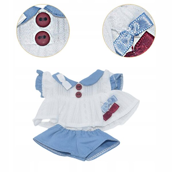 Set 2 vestiti per bambole 15-17 cm: Vestito e pantaloni in tessuto resistente
