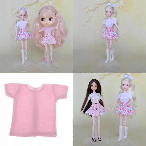 Maglietta rosa casual per bambole 1/6 BJD, abbigliamento doll misura 12 pollici